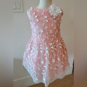 Elegant Pink Floral Kids Dress